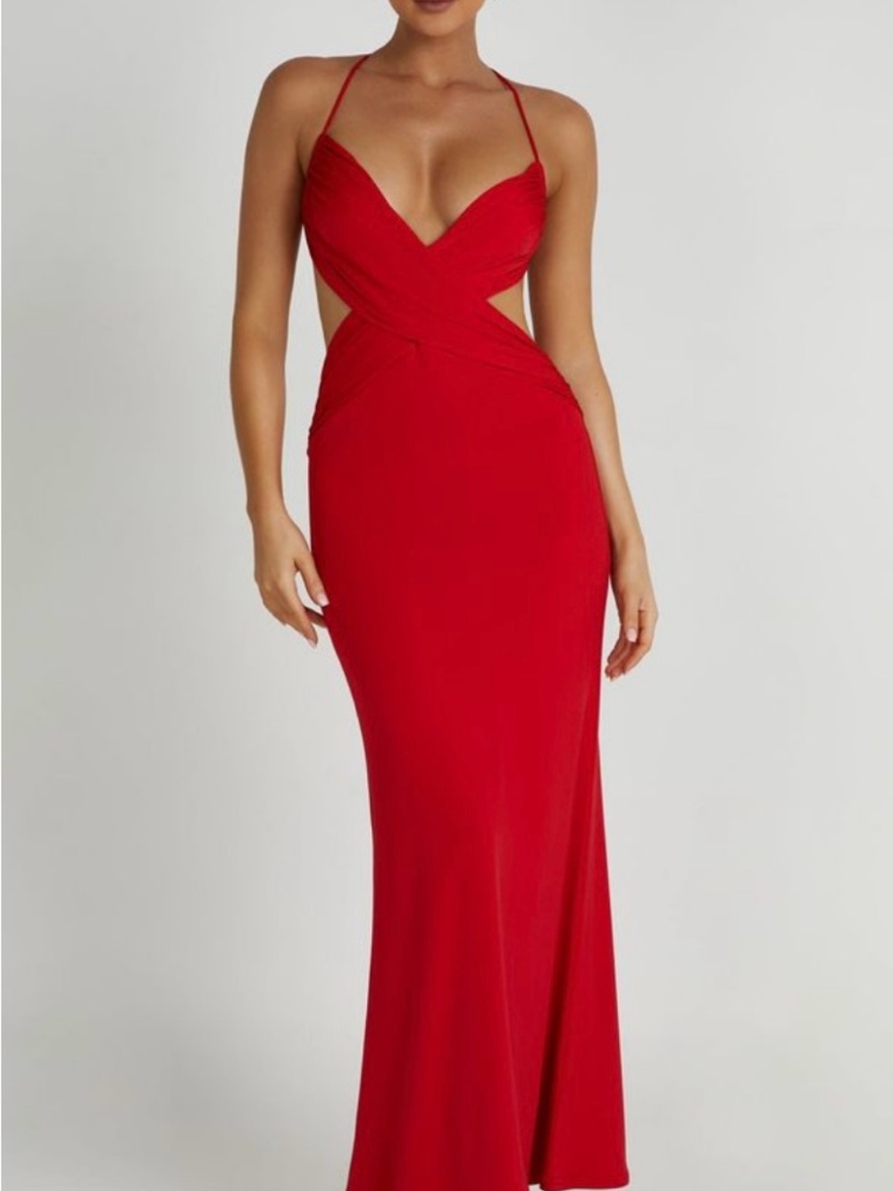 Indiana Slinky Maxi Dress - Red